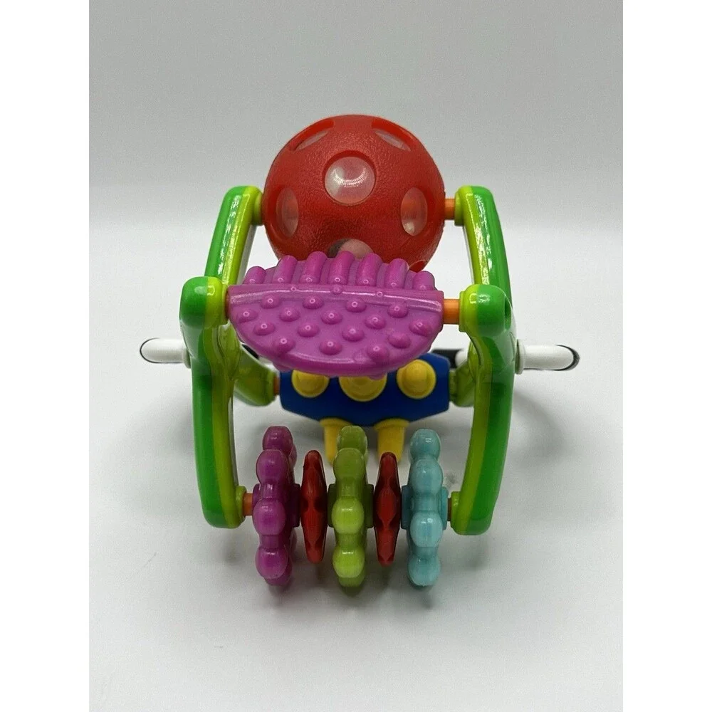 Sensory Baby Rattle Teether Toy Multi Texture Ball Wheel Ring Development